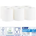 MERIDA TOP CENTER PULL MAXI - paper towel in roll, white, 1 -ply, 100% cellulose, diameter 20 cm, 320 m (6 rolls / pack.)